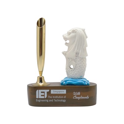 Polyresin Merlion Statue with Pen Holder
