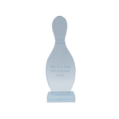 Bowling Shape Blue  Acrylic Trophy