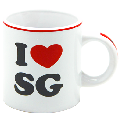 White Ceramic 4oz Mug - I Love SG