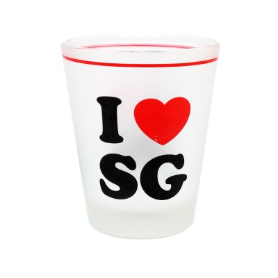 Shot White Glass - I Love SG