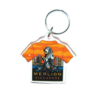 Acrylic keyring Tee - Merlion/Building/Bridge