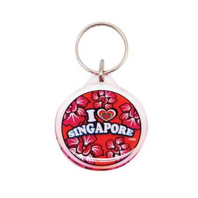 Acrylic keyring - I Love Singapore
