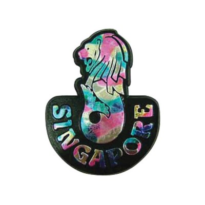 Rubberised Magnet - Merlion 1 (Black)