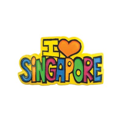 Rubberised Magnet - I Love Singapore