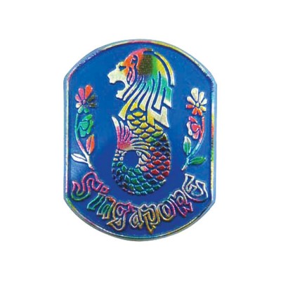 Rubberised Magnet - Merlion 2 (Blue)