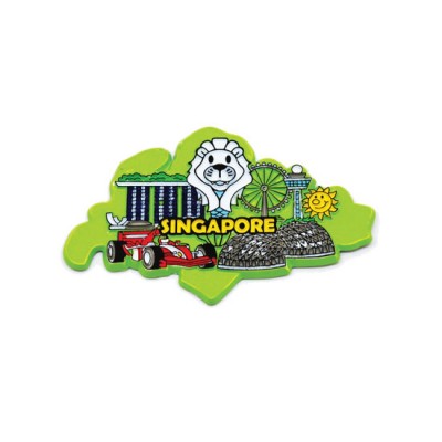 Rubberised Magnet - Light Green SG Map