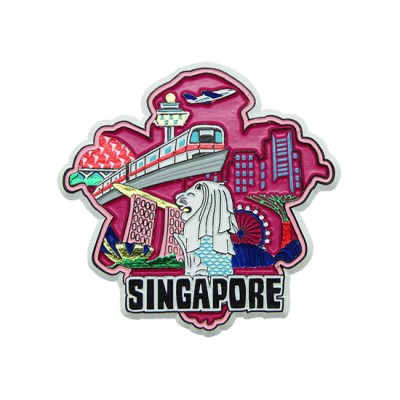 Rubberised Magnet - Lion City in Orchid