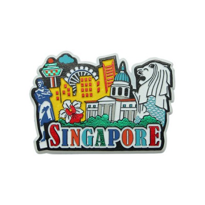 Rubberised Magnet - Cheerful Lion City