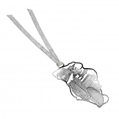 Silver Metal Bookmark - Singapore Map