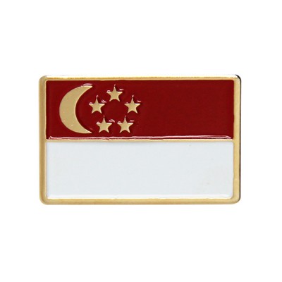 Collar Pin - Singapore Flag (Straight)