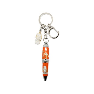 Mini Pen with Keyring - Orange