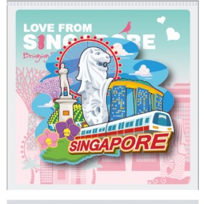 Wooden Magnet - Merlion Memories