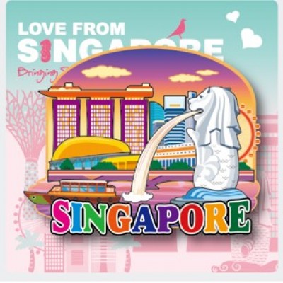 Wooden Magnet - Singapore River Cruise